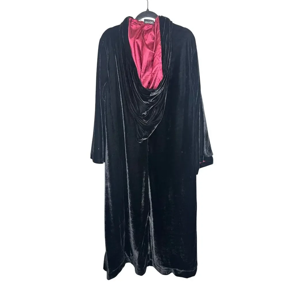 Harry Potter Gryffindor Hooded Robe Costume Costume Velvet Satin Black Red OneSz